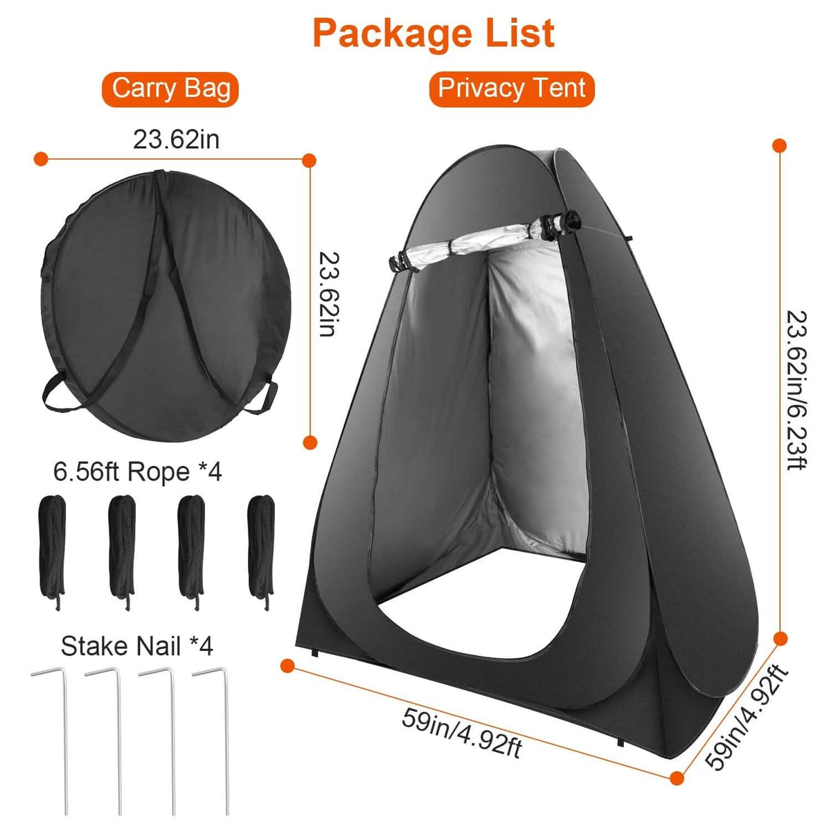 Pop Up Privacy Foldable Tent with Carry Bag - A-1 Thread Vault