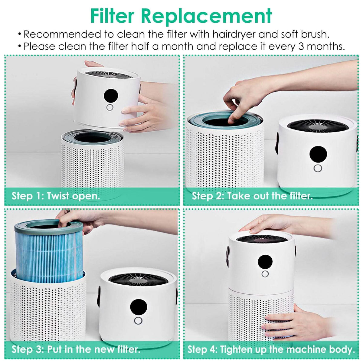 Portable Anio Air Purifier Electronic Air Sterilization with 4 Modes Night Light - A-1 Thread Vault