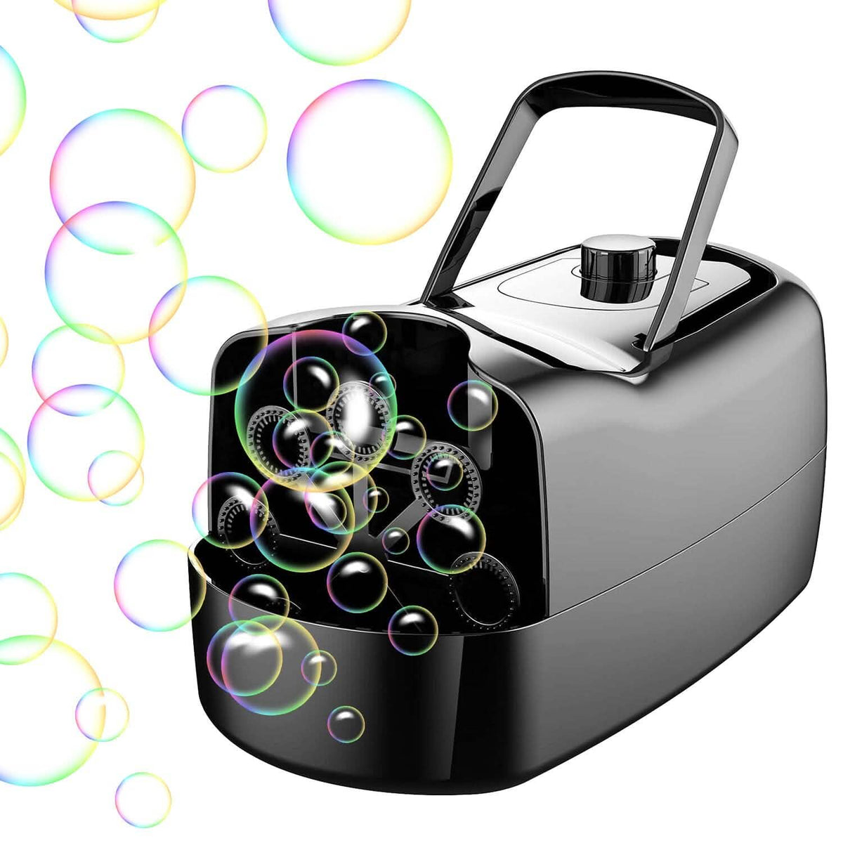 Portable Bubble Blowing Machine with 2 Speeds Handle 3000-4000 Bubbles Per Minute Plug-In Battery Powered - A-1 Thread Vault