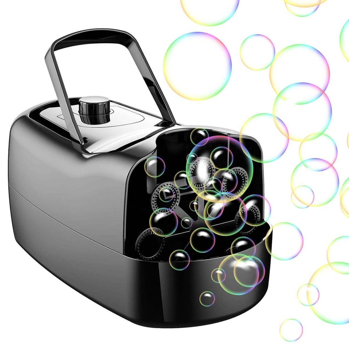 Portable Bubble Blowing Machine with 2 Speeds Handle 3000-4000 Bubbles Per Minute Plug-In Battery Powered - A-1 Thread Vault