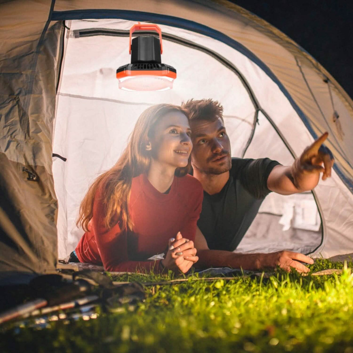 Portable Camping Lantern Fan 10000mAh Battery Powered with 4 Light Modes - A-1 Thread Vault