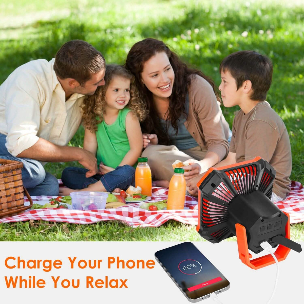 Portable Camping Lantern Fan 10000mAh Battery Powered with 4 Light Modes - A-1 Thread Vault