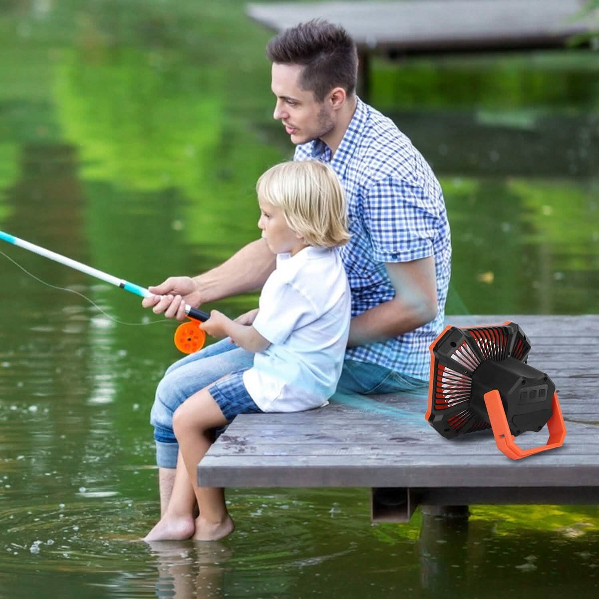 Portable Camping Lantern Fan 10000mAh Battery Powered with 4 Light Modes - A-1 Thread Vault