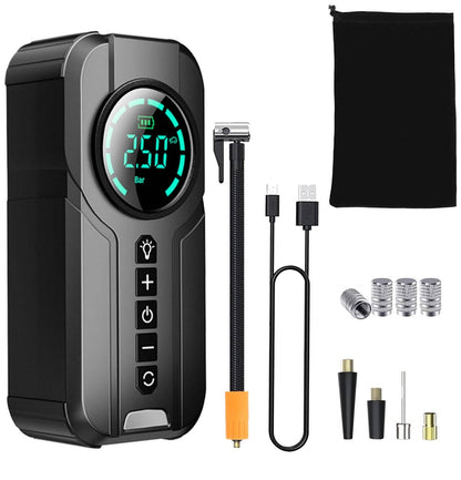 Portable Car Compressor Wireless Electric Air Pump 150 PSI with LED Light - A-1 Thread Vault