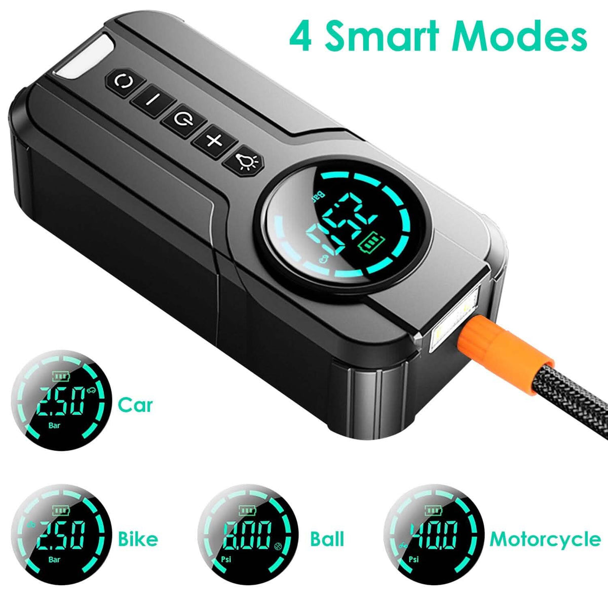 Portable Car Compressor Wireless Electric Air Pump 150 PSI with LED Light - A-1 Thread Vault