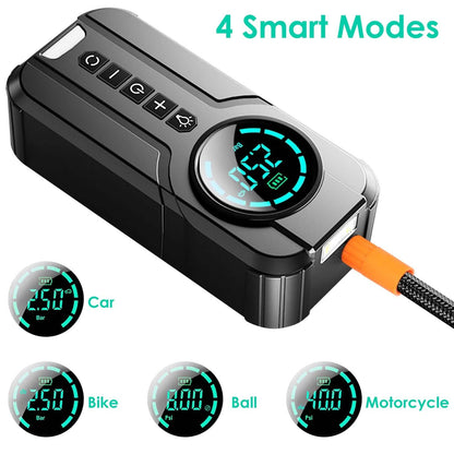 Portable Car Compressor Wireless Electric Air Pump 150 PSI with LED Light - A-1 Thread Vault