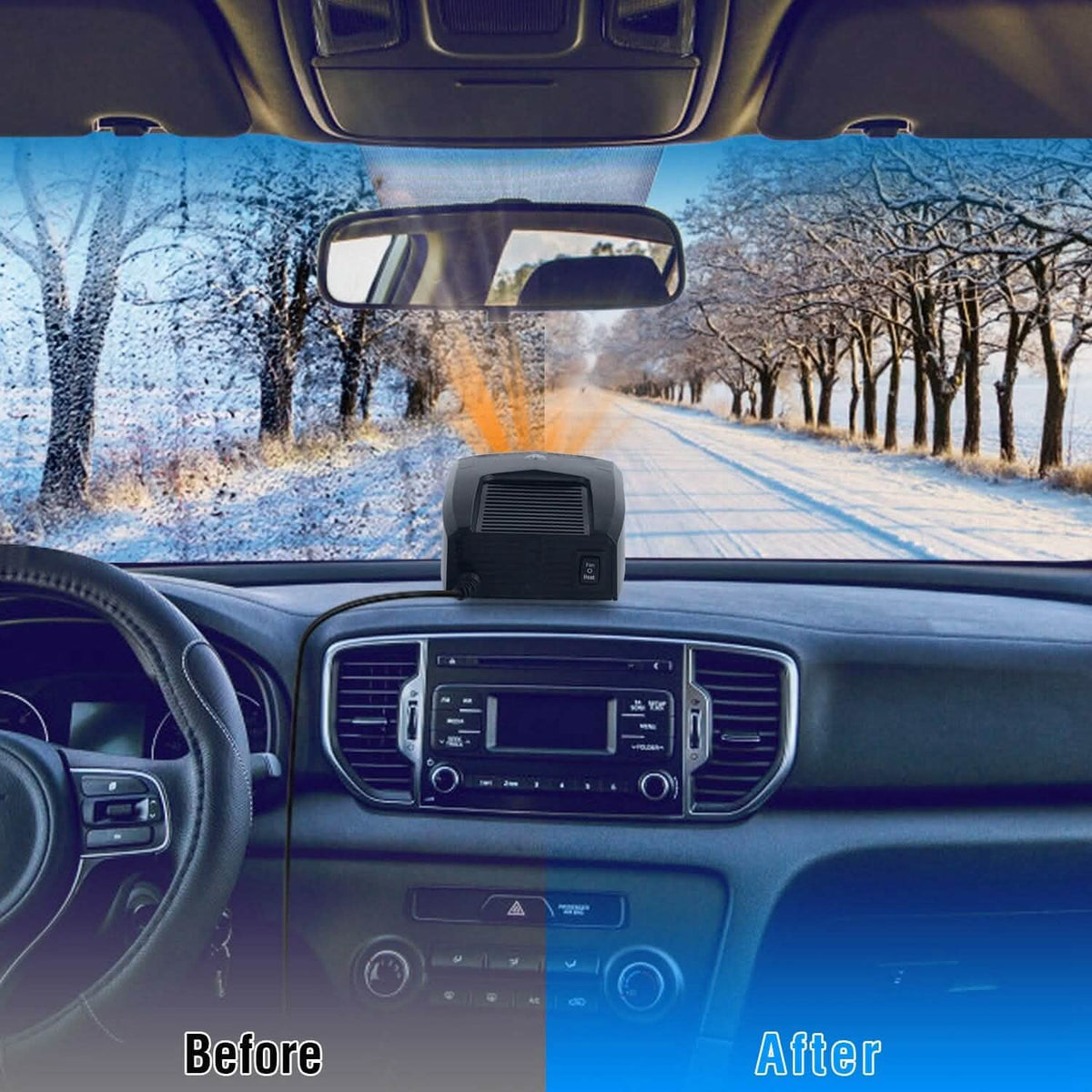 Portable Car Heater Heating Fan 2-in-1 Defroster Defogger Demister Windshield Heater - A-1 Thread Vault