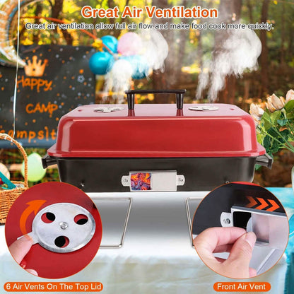 Portable Charcoal Tabletop Grill with Lid - A-1 Thread Vault