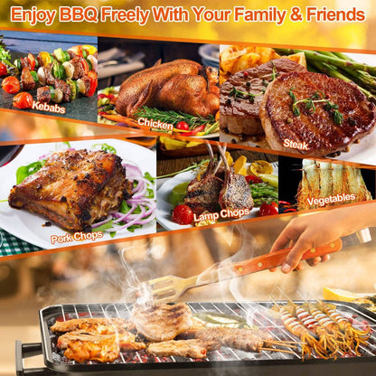 Portable Charcoal Tabletop Grill with Lid - A-1 Thread Vault