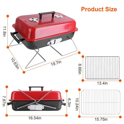 Portable Charcoal Tabletop Grill with Lid - A-1 Thread Vault