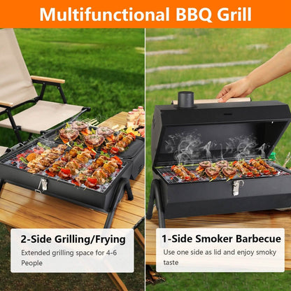 Portable Charcoal Two Sides Folding BBQ Grill - A-1 Thread Vault