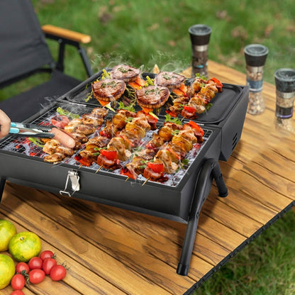 Portable Charcoal Two Sides Folding BBQ Grill - A-1 Thread Vault