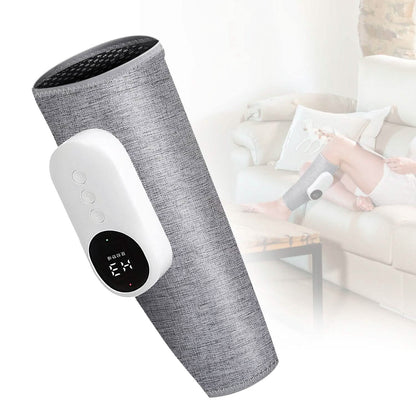 Portable Cordless Rechargeable Air Leg Compression Massage Adjustable Wrap with 3 Modes Intensities Heating Function - A-1 Thread Vault