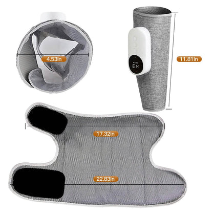 Portable Cordless Rechargeable Air Leg Compression Massage Adjustable Wrap with 3 Modes Intensities Heating Function - A-1 Thread Vault