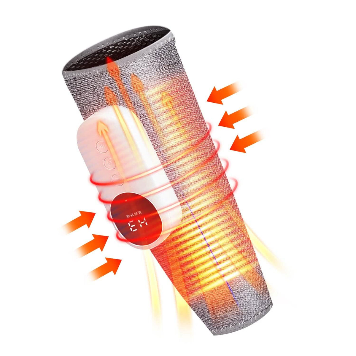 Portable Cordless Rechargeable Air Leg Compression Massage Adjustable Wrap with 3 Modes Intensities Heating Function - A-1 Thread Vault