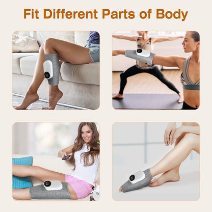 Portable Cordless Rechargeable Air Leg Compression Massage Adjustable Wrap with 3 Modes Intensities Heating Function - A-1 Thread Vault