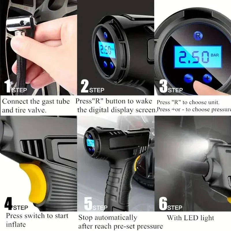 Portable Digital Tire Inflator with LED Light - A-1 Thread Vault