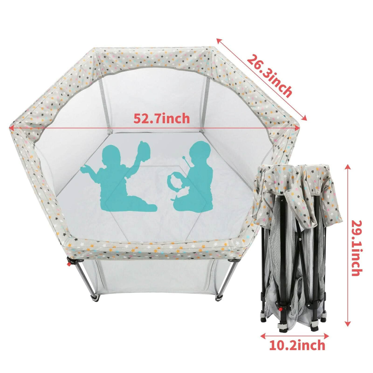 Portable Folding Playard for Babies, Toddler Indoor & Outdoor Play - A-1 Thread Vault