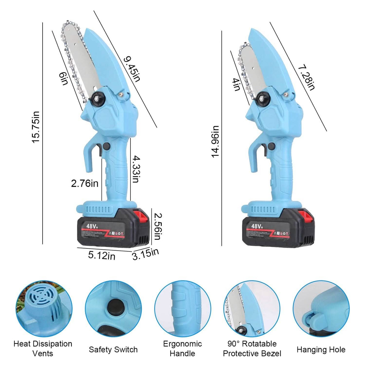 Portable Handheld Cordless Small Chain Saw Battery Powered - A-1 Thread Vault