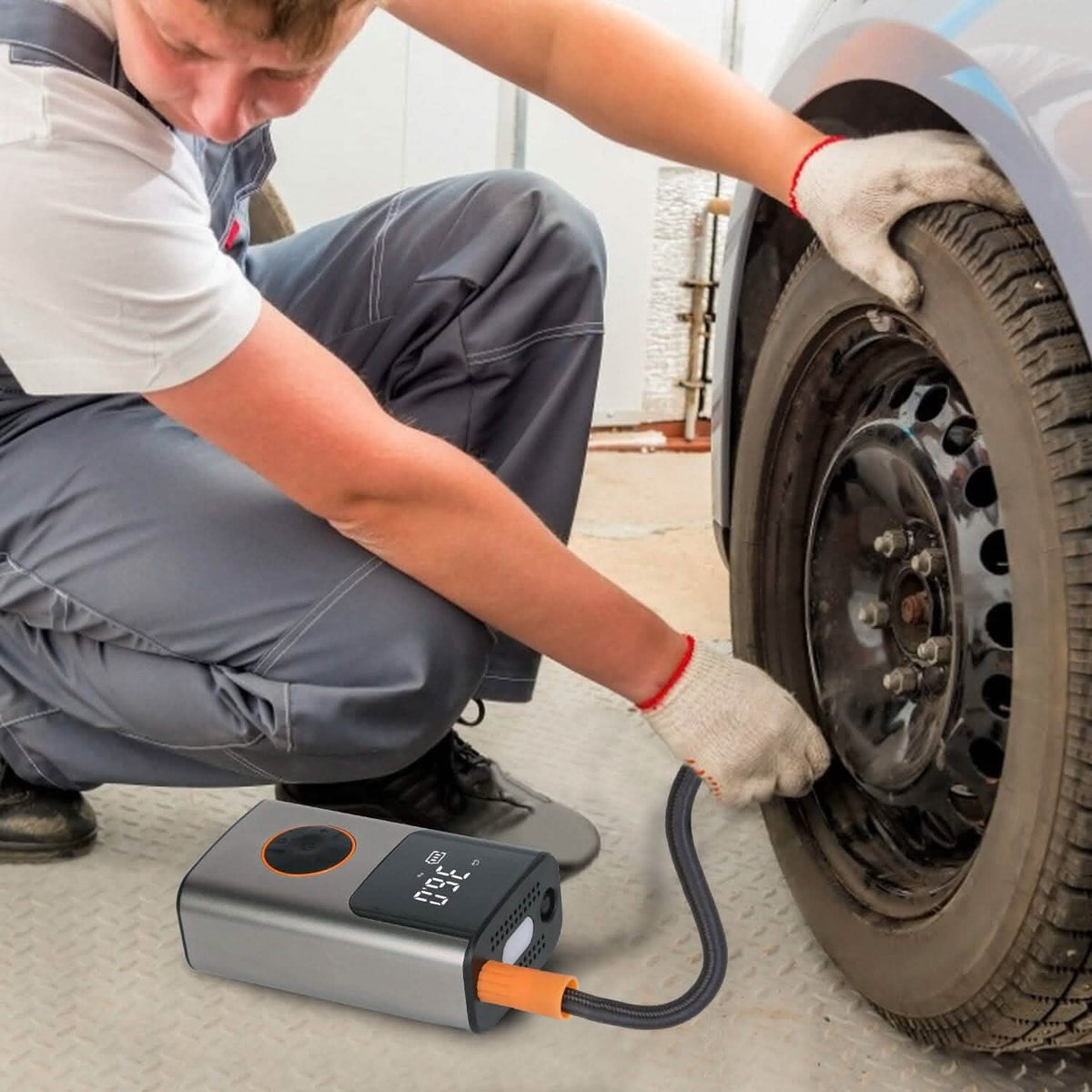Portable Mini Tire Inflator with Digital Display LED Light - A-1 Thread Vault