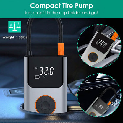 Portable Mini Tire Inflator with Digital Display LED Light - A-1 Thread Vault