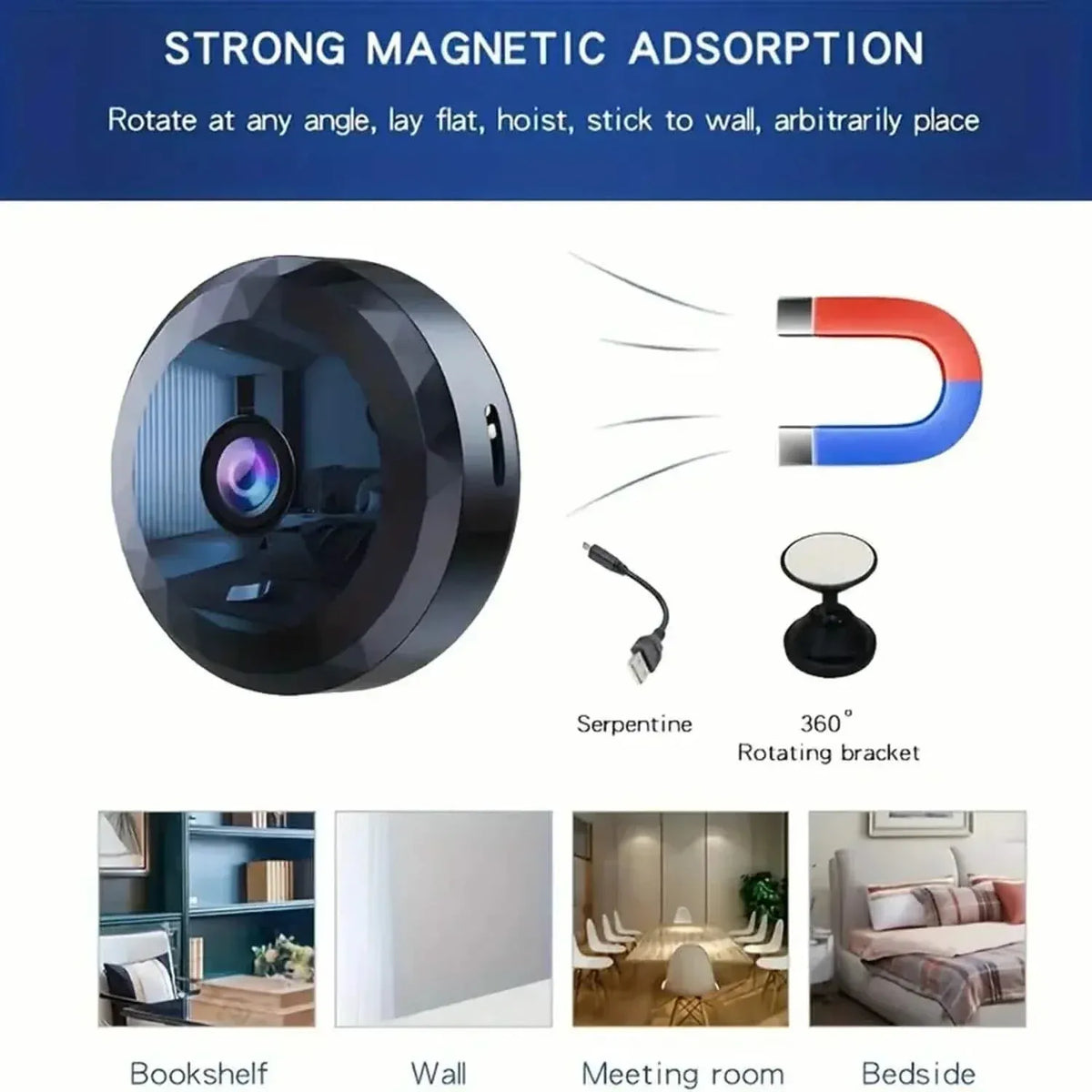 Portable Mini Wireless WiFi Camera, Indoor/Outdoor Surveillance Security Hidden Nanny Cam with Night Vision - A-1 Thread Vault