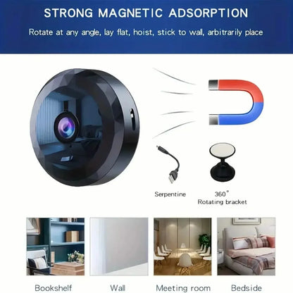 Portable Mini Wireless WiFi Camera, Indoor/Outdoor Surveillance Security Hidden Nanny Cam with Night Vision - A-1 Thread Vault