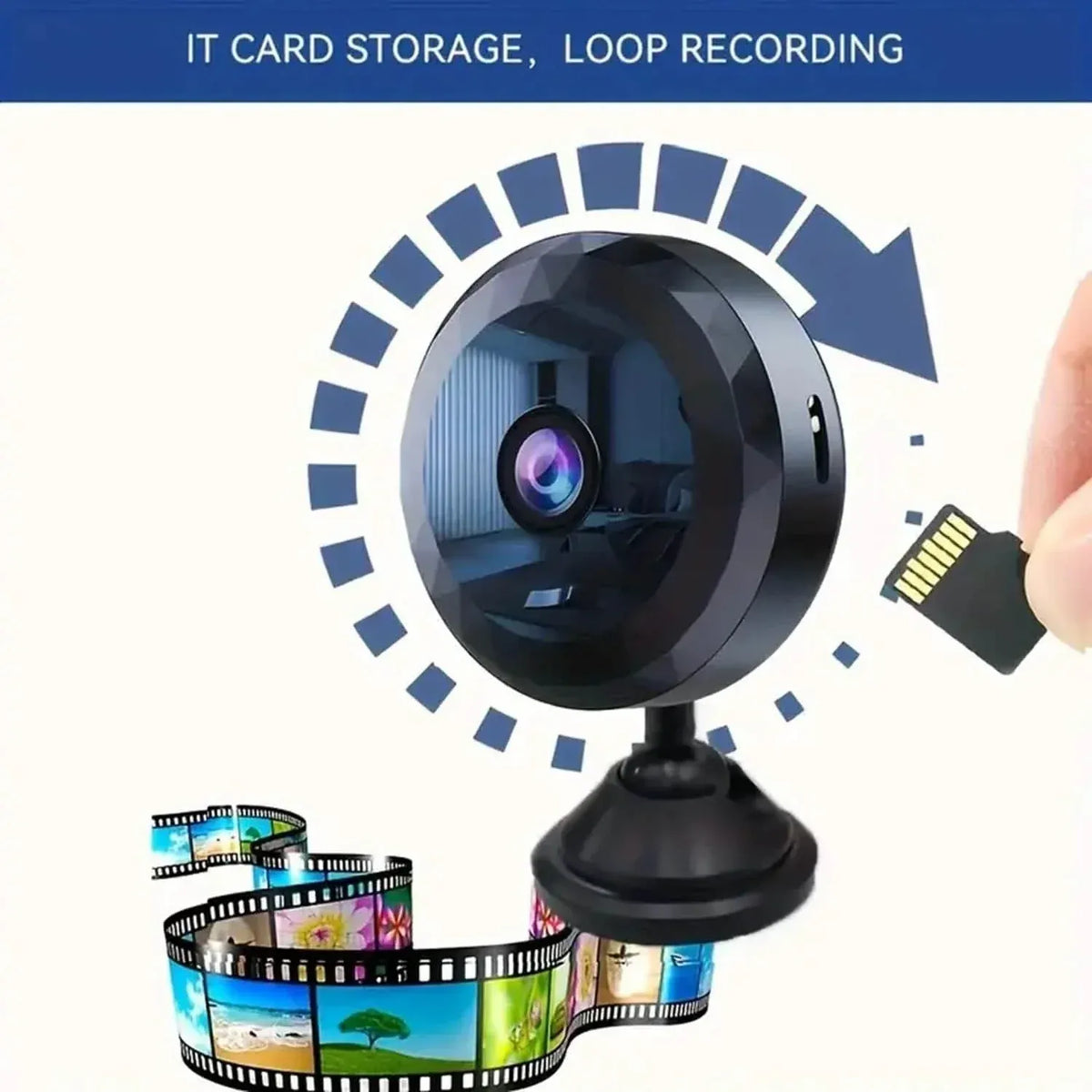 Portable Mini Wireless WiFi Camera, Indoor/Outdoor Surveillance Security Hidden Nanny Cam with Night Vision - A-1 Thread Vault