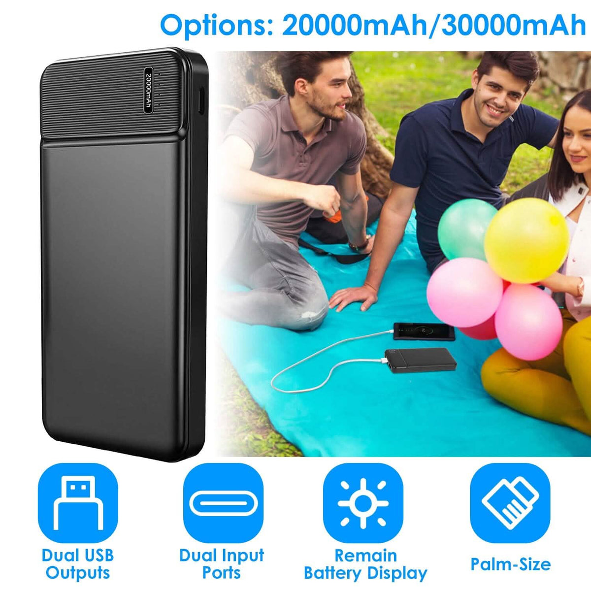 Portable Power Bank Phone Charger with 1 Micro USB Cable - A-1 Thread Vault