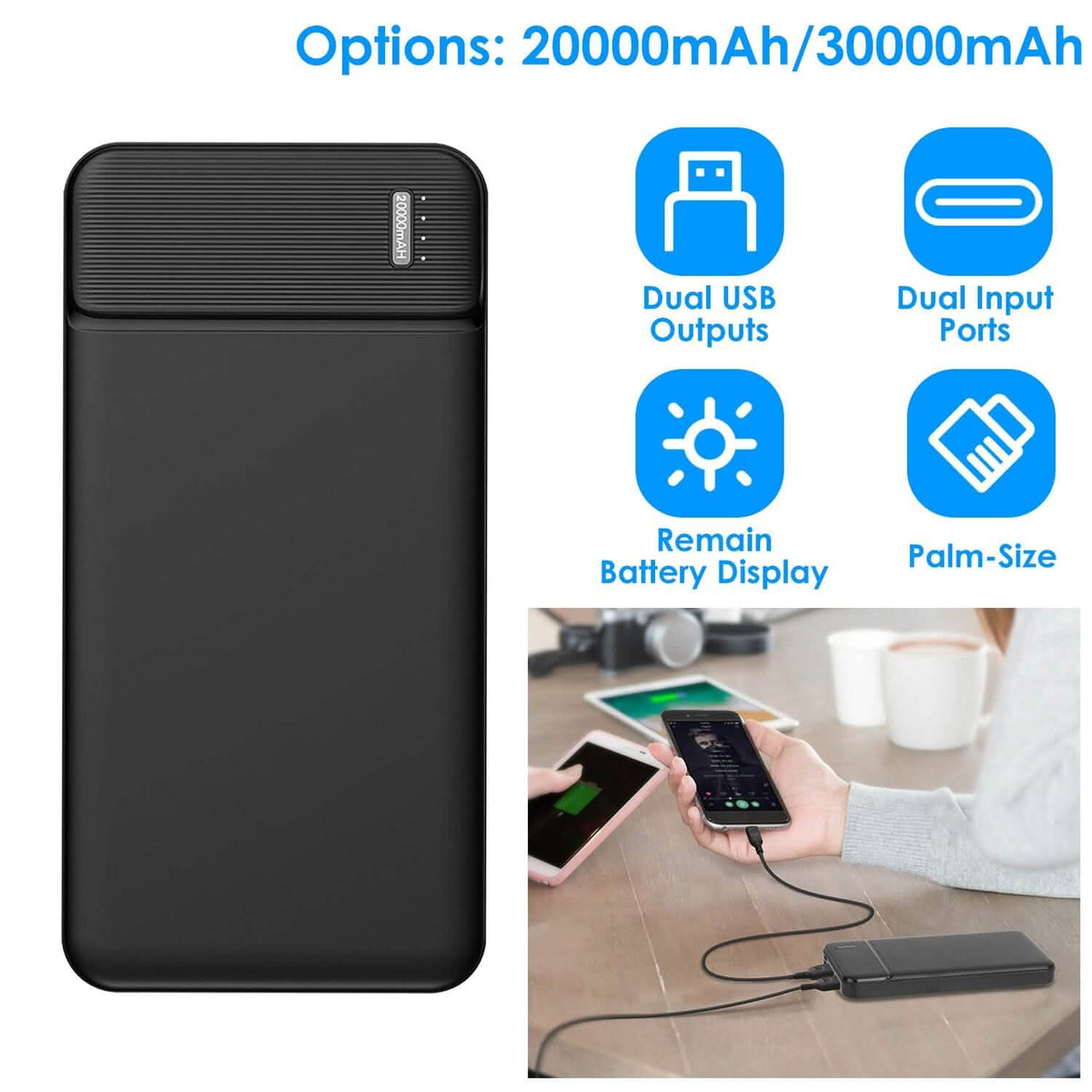 Portable Power Bank Phone Charger with 1 Micro USB Cable - A-1 Thread Vault
