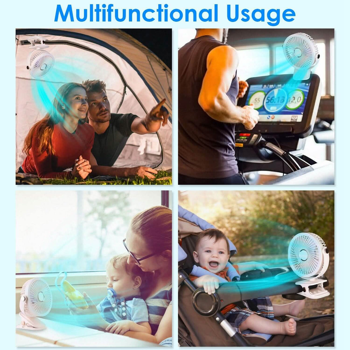 Portable Quiet Rechargeable Clip-On Fan - A-1 Thread Vault