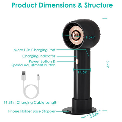 Portable Rechargeable Handheld Fan - A-1 Thread Vault