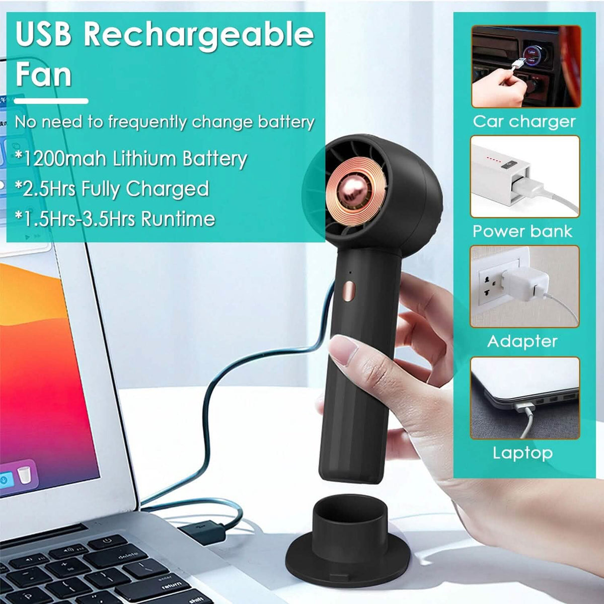Portable Rechargeable Handheld Fan - A-1 Thread Vault