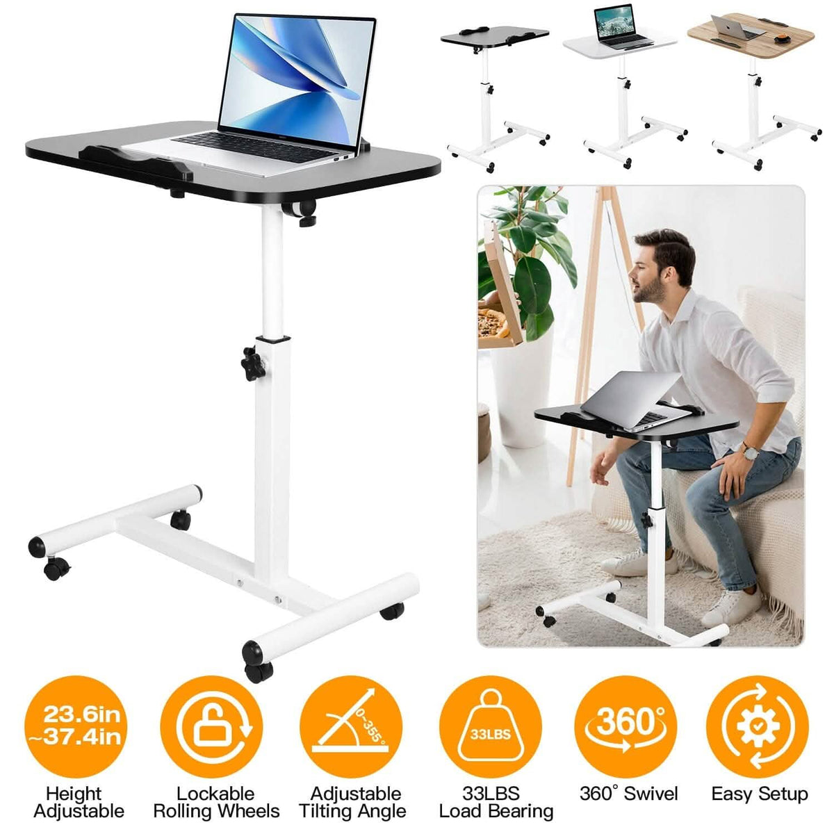 Portable Rolling Laptop Table - A-1 Thread Vault
