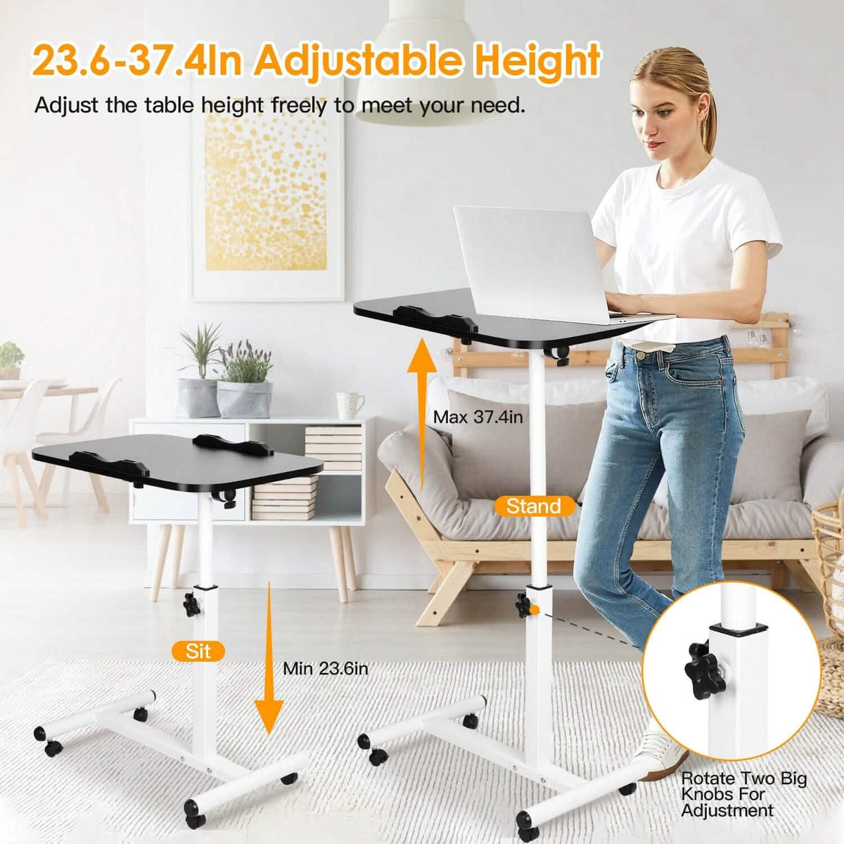 Portable Rolling Laptop Table - A-1 Thread Vault