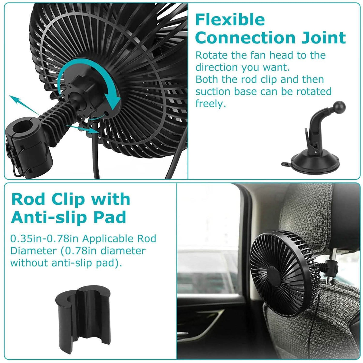 Portable Rotatable Car Cooling Fan - A-1 Thread Vault