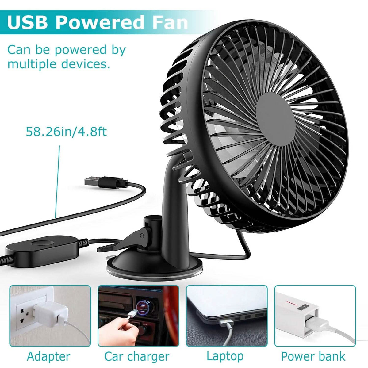 Portable Rotatable Car Cooling Fan - A-1 Thread Vault