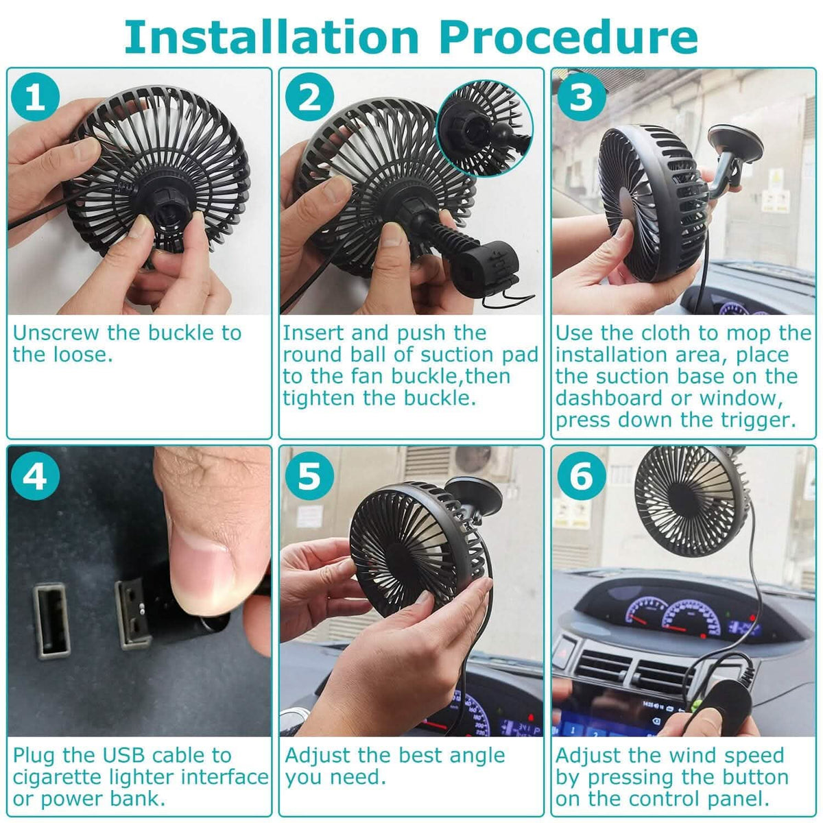 Portable Rotatable Car Cooling Fan - A-1 Thread Vault