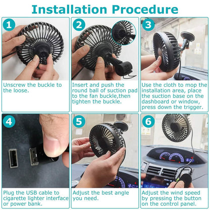 Portable Rotatable Car Cooling Fan - A-1 Thread Vault