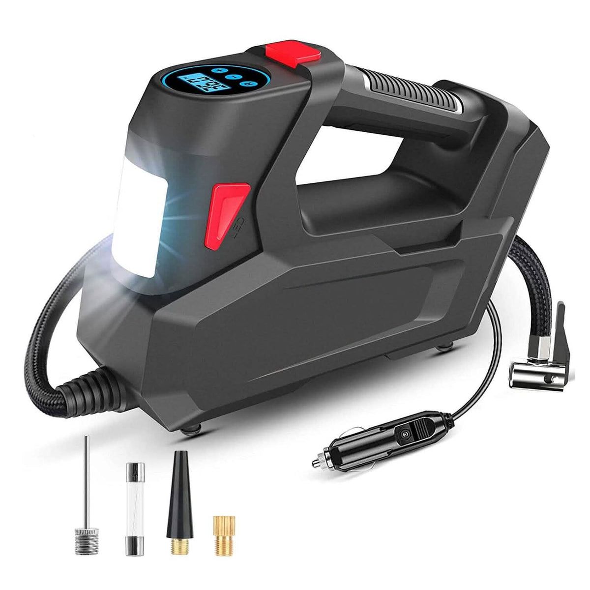 Portable Tire Inflator 120 PSI Maximum 90W Powered Tire Pump with Digital Display LED - A-1 Thread Vault