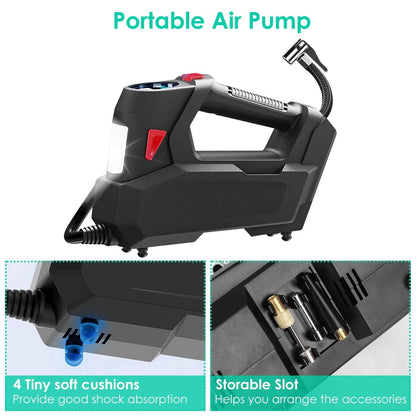Portable Tire Inflator 120 PSI Maximum 90W Powered Tire Pump with Digital Display LED - A-1 Thread Vault
