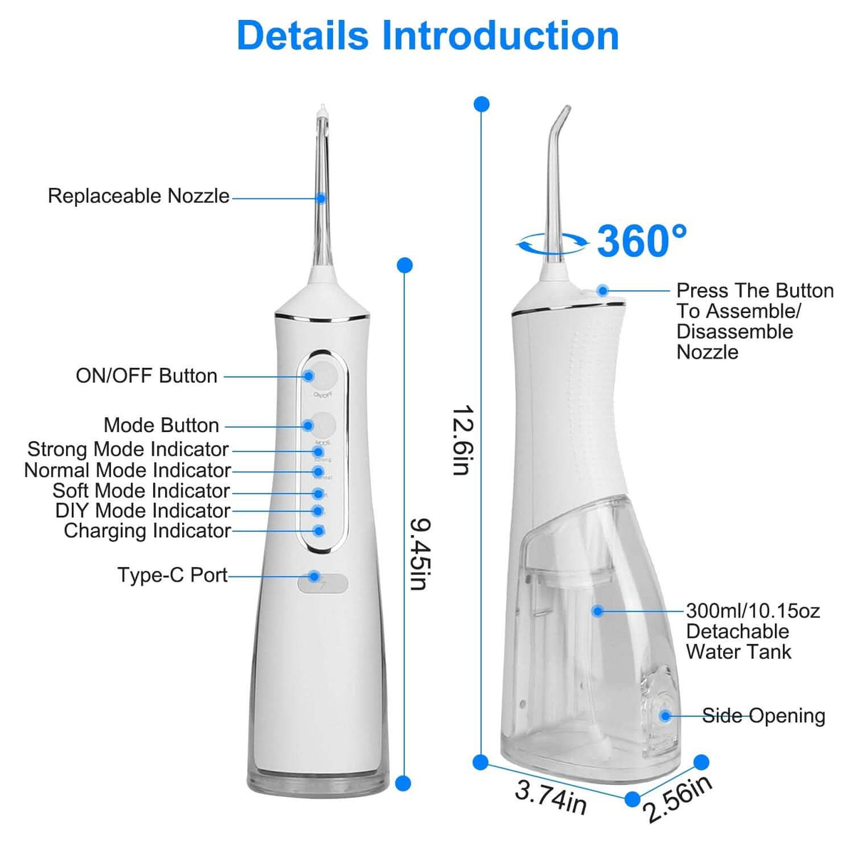 Portable Water Dental Flosser - A-1 Thread Vault