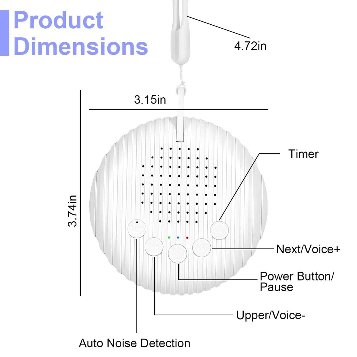 Portable White Noise Sound Machine for Sleep Aid - A-1 Thread Vault