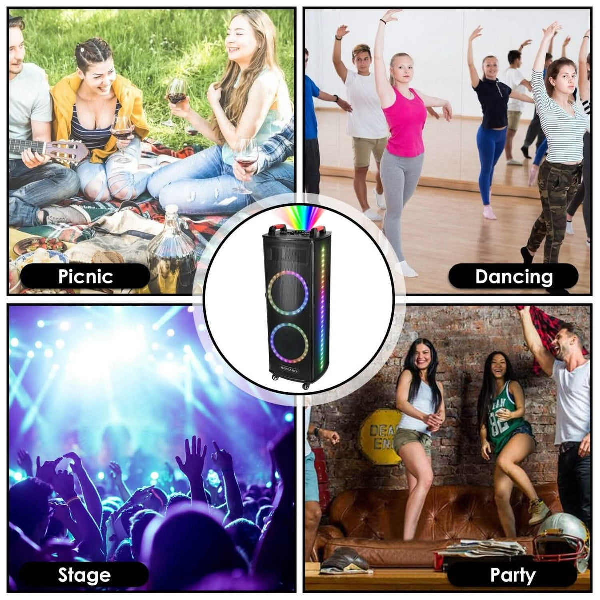 Portable Wireless Party Speaker Colorful Lights DJ PA System - A-1 Thread Vault