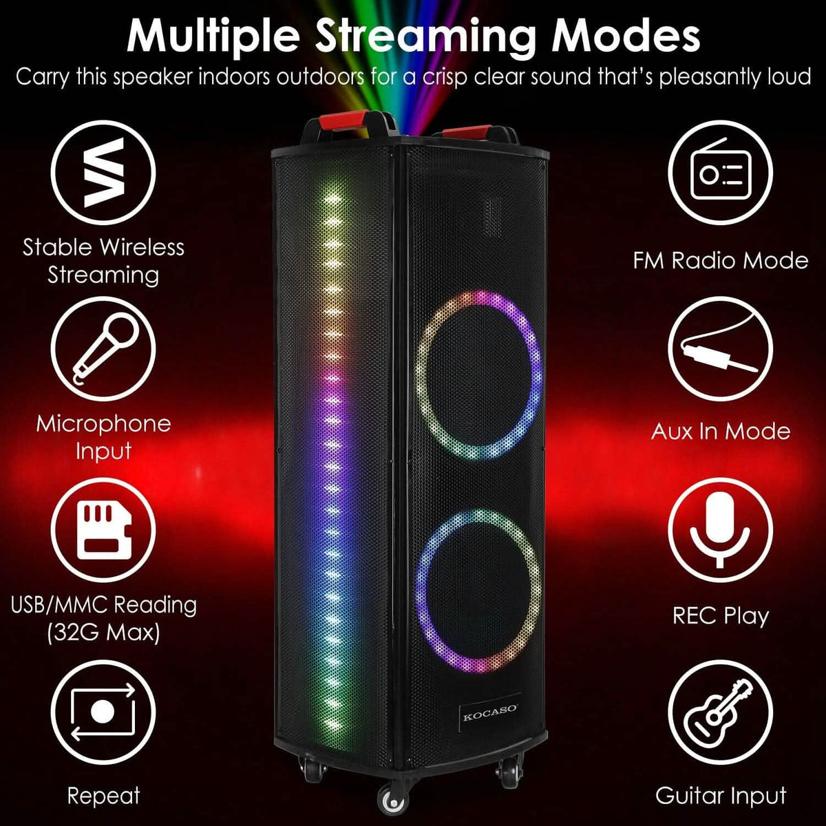 Portable Wireless Party Speaker Colorful Lights DJ PA System - A-1 Thread Vault