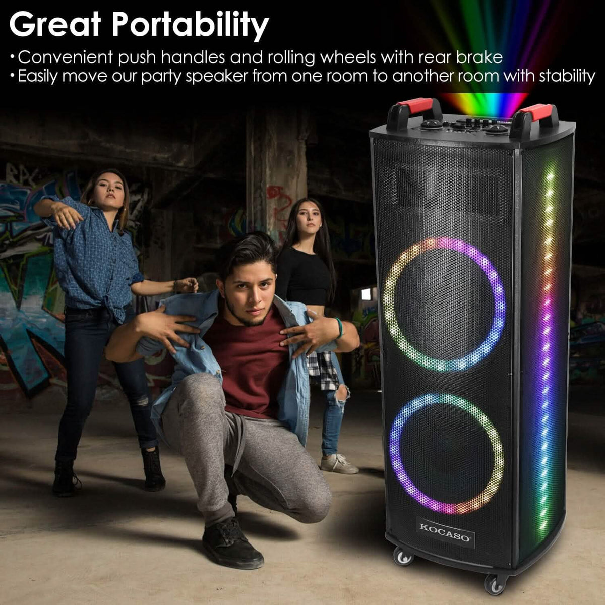 Portable Wireless Party Speaker Colorful Lights DJ PA System - A-1 Thread Vault