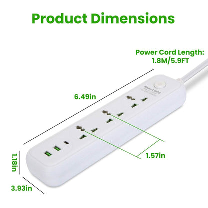 Power Strip with 5.9ft Extension - A-1 Thread Vault