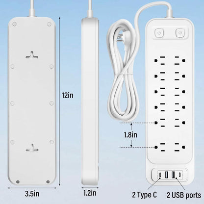 Power Strip with Surge Protector Extension Cord - A-1 Thread Vault