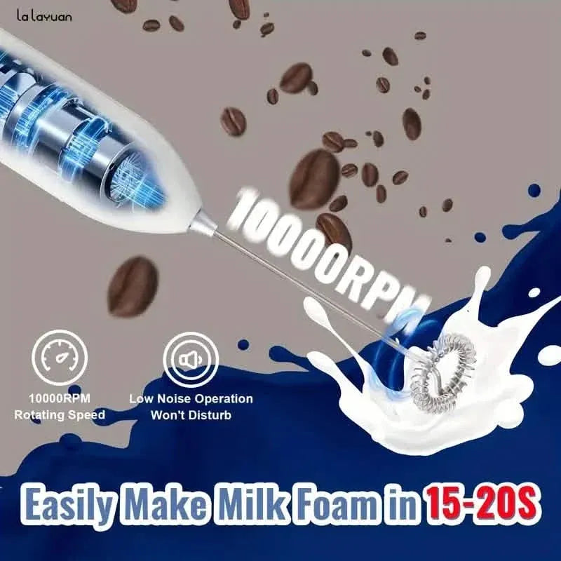 Powerful Electric Milk Frother Stainless Steel Drink Mixer - A-1 Thread Vault