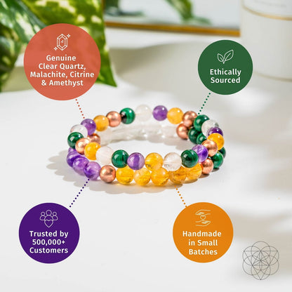 Powerhouse of Wealth Manifestation - Crystal Quartet Bracelet Set - A-1 Thread Vault